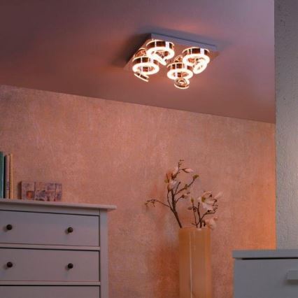 JUST LIGHT. 14662-17 - LED RGBW Oświetlenie punktowe ściemnialne TIM LOLASMART 4xLED/5,9/230V 2700-5000K + zdalne sterowanie