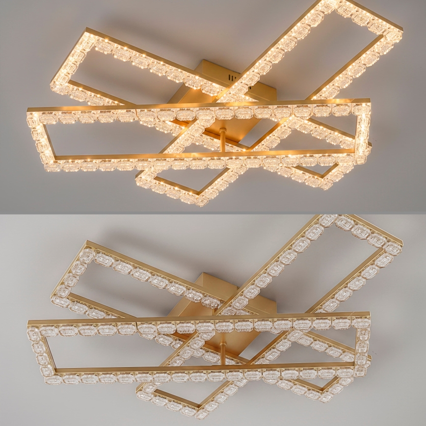 JUST LIGHT. 14733-60 - Lampa sufitowa LED GLITRA LED/35W/230V 57,25x72,05 cm złota