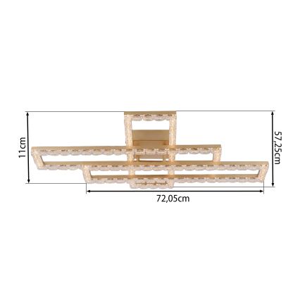 JUST LIGHT. 14733-60 - Lampa sufitowa LED GLITRA LED/35W/230V 57,25x72,05 cm złota