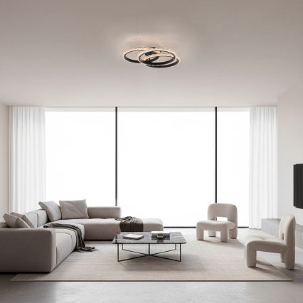 JUST LIGHT. 14734-18 - LED oprawa sufitowa GLITRA LED/37W/230V śr. 50 cm czarna
