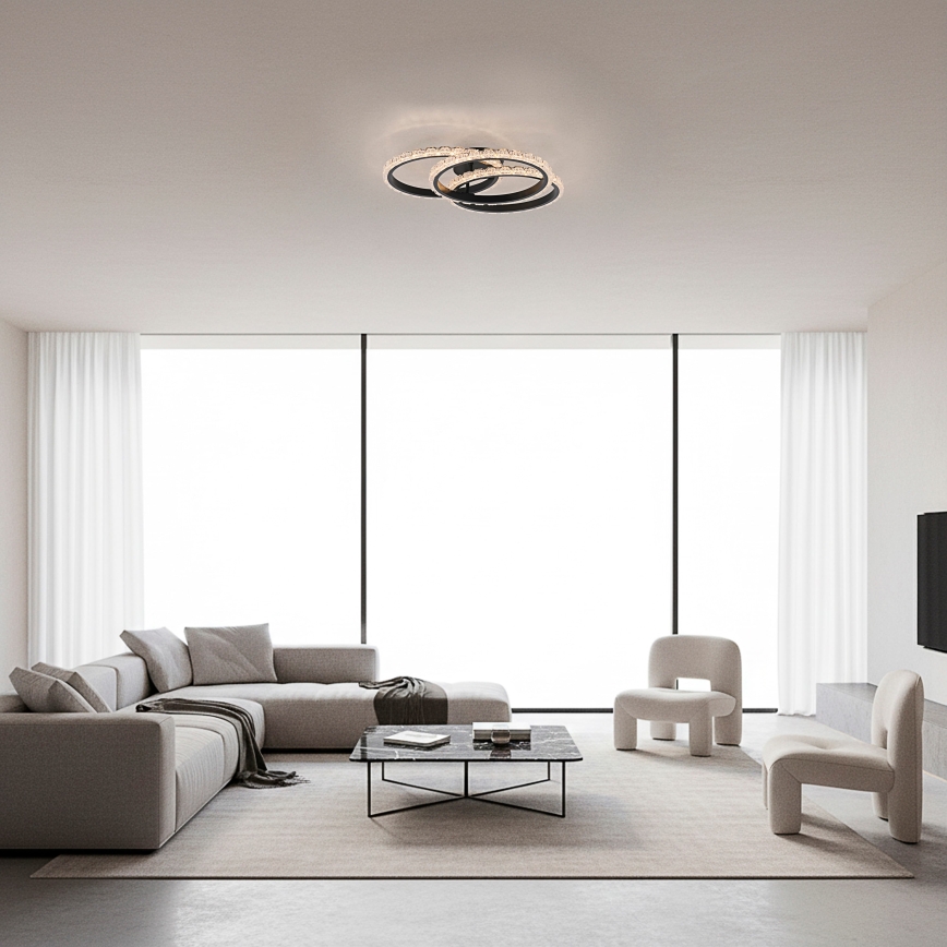 JUST LIGHT. 14734-18 - LED oprawa sufitowa GLITRA LED/37W/230V śr. 50 cm czarna