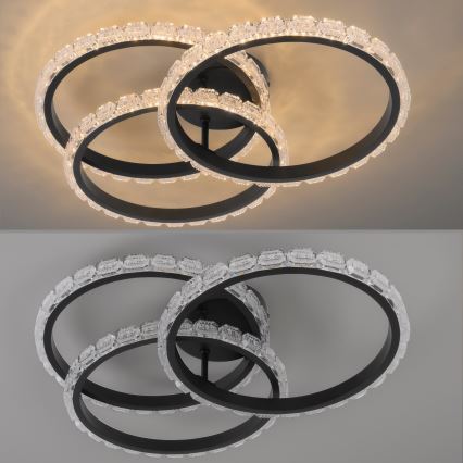JUST LIGHT. 14734-18 - LED oprawa sufitowa GLITRA LED/37W/230V śr. 50 cm czarna
