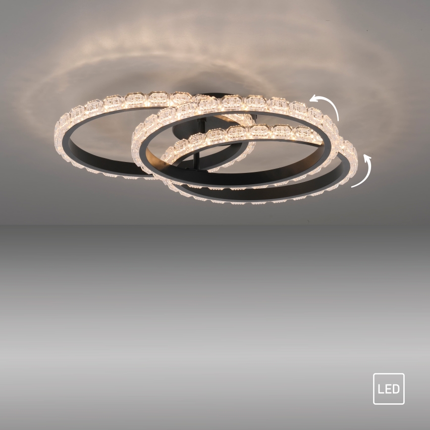JUST LIGHT. 14734-18 - LED oprawa sufitowa GLITRA LED/37W/230V śr. 50 cm czarna