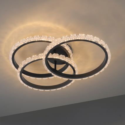 JUST LIGHT. 14734-18 - LED oprawa sufitowa GLITRA LED/37W/230V śr. 50 cm czarna