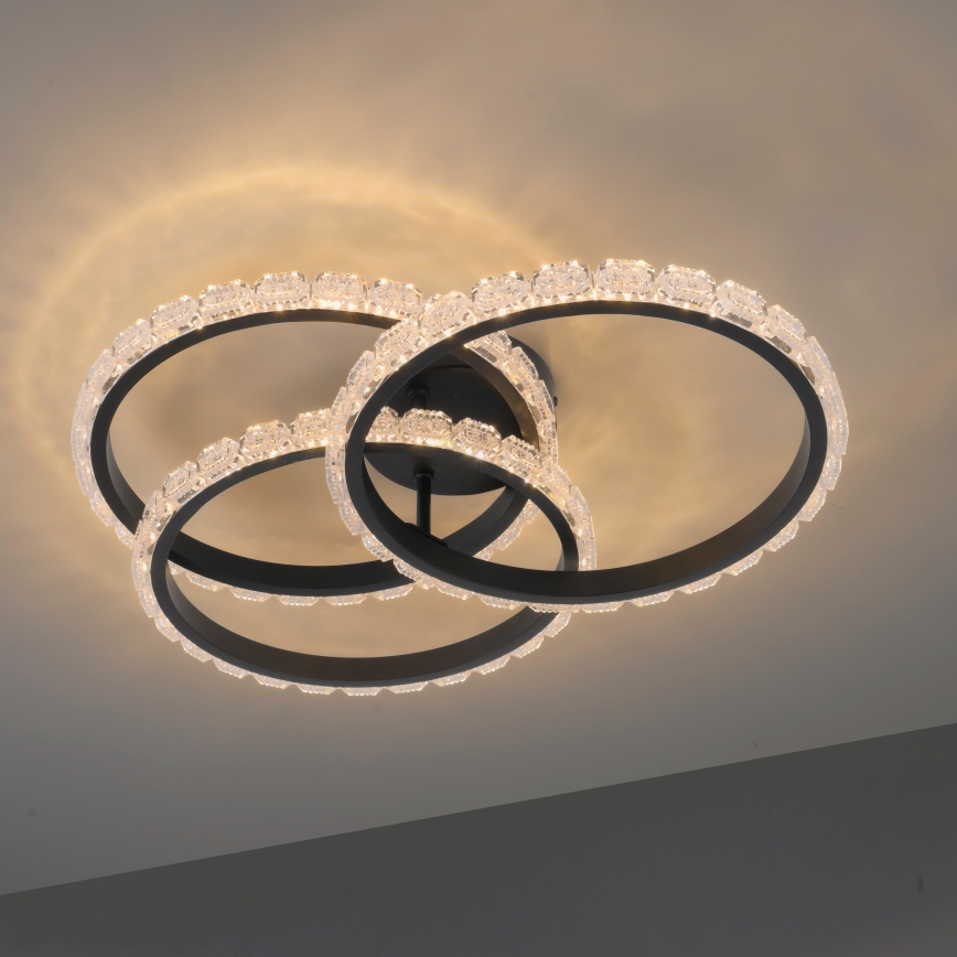 JUST LIGHT. 14734-18 - LED oprawa sufitowa GLITRA LED/37W/230V śr. 50 cm czarna
