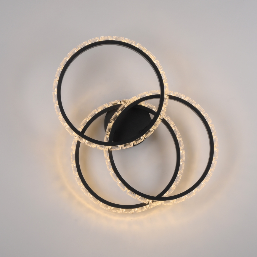 JUST LIGHT. 14734-18 - LED oprawa sufitowa GLITRA LED/37W/230V śr. 50 cm czarna