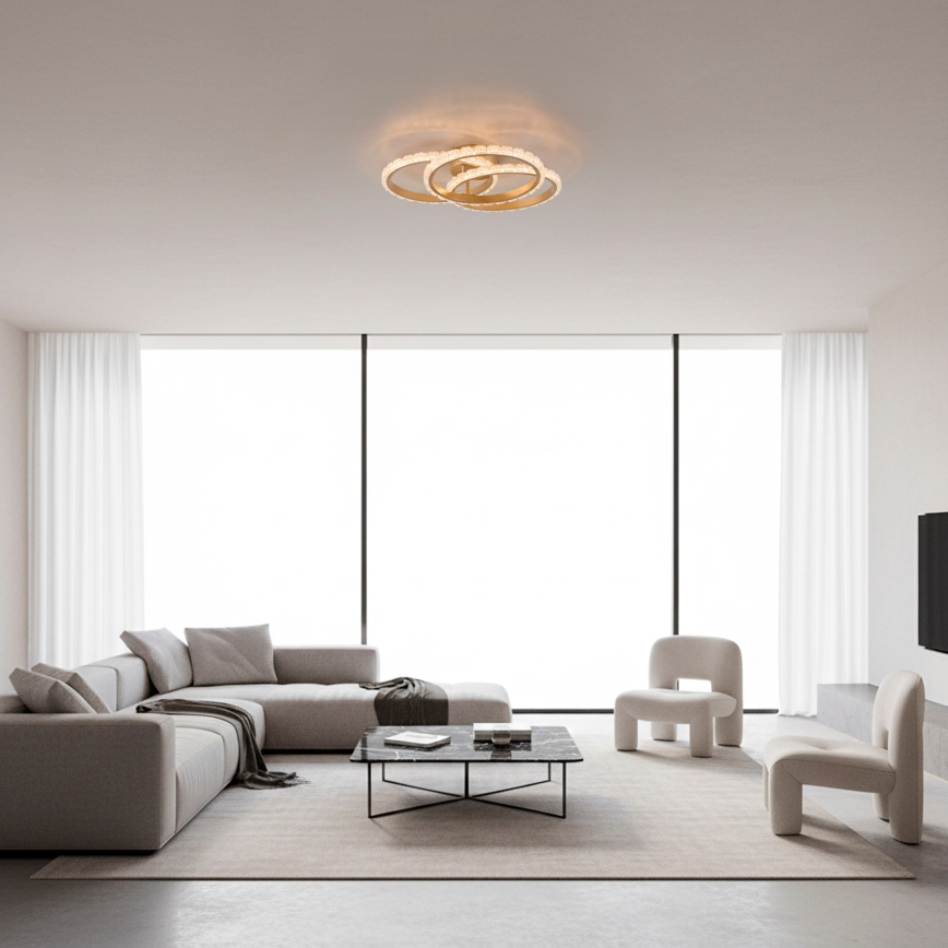 JUST LIGHT. 14734-60 - Lampa sufitowa LED GLITRA LED/37W/230V Ø 50 cm złota