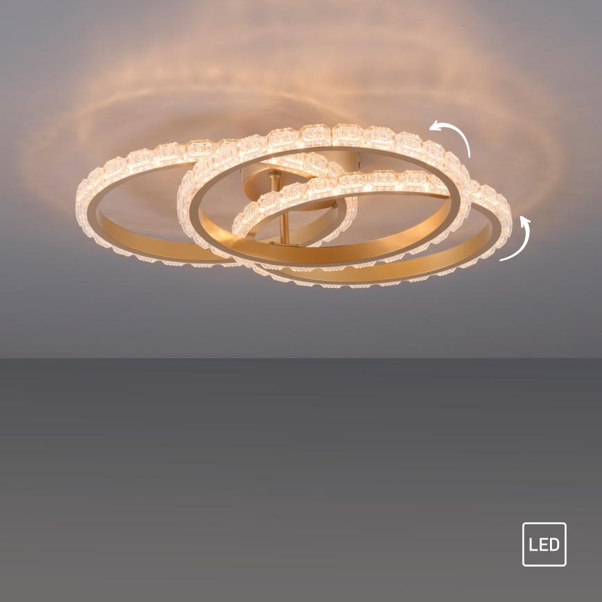 JUST LIGHT. 14734-60 - Lampa sufitowa LED GLITRA LED/37W/230V Ø 50 cm złota