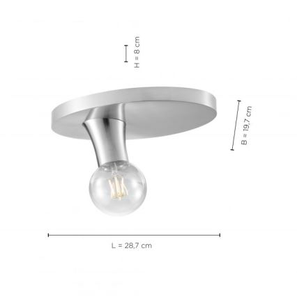 JUST LIGHT. 14777-55 - Plafon TURN ME 1xE27/60W/230V matowy chrom