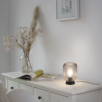 JUST LIGHT. 14906-18 - Lampa stołowa REISHI 1xE27/40W/230V czarna