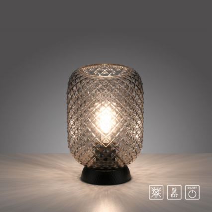 JUST LIGHT. 14906-18 - Lampa stołowa REISHI 1xE27/40W/230V czarna