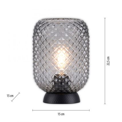 JUST LIGHT. 14906-18 - Lampa stołowa REISHI 1xE27/40W/230V czarna