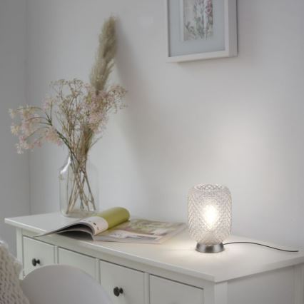 JUST LIGHT. 14906-55 - Lampa stołowa REISHI 1xE27/40W/230V matowy chrom