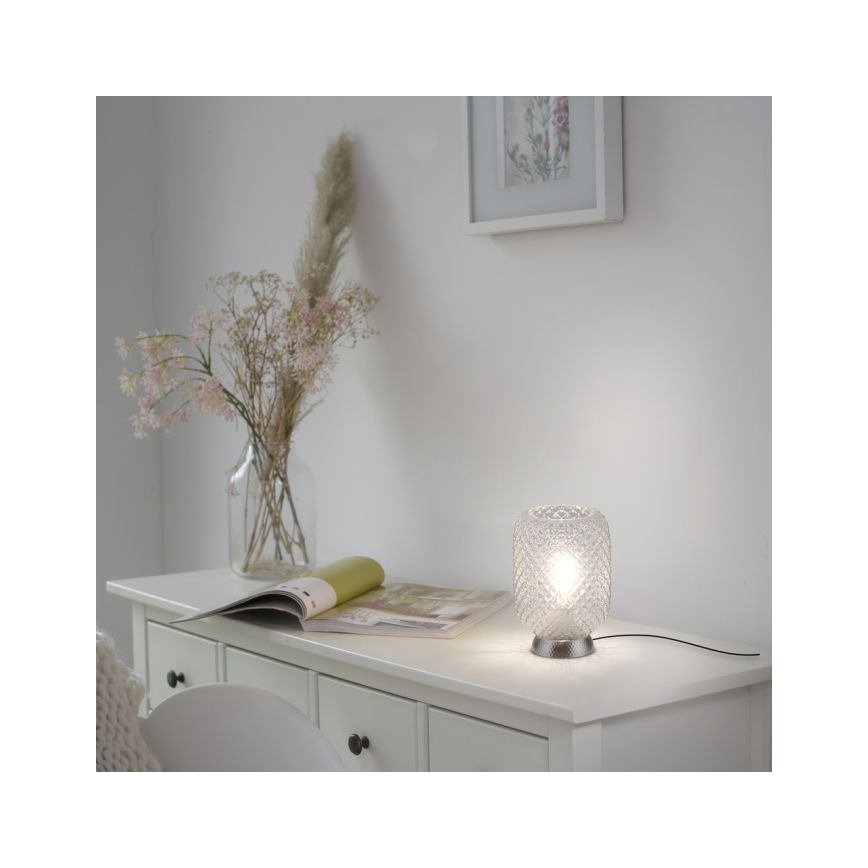JUST LIGHT. 14906-55 - Lampa stołowa REISHI 1xE27/40W/230V matowy chrom