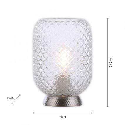 JUST LIGHT. 14906-55 - Lampa stołowa REISHI 1xE27/40W/230V matowy chrom