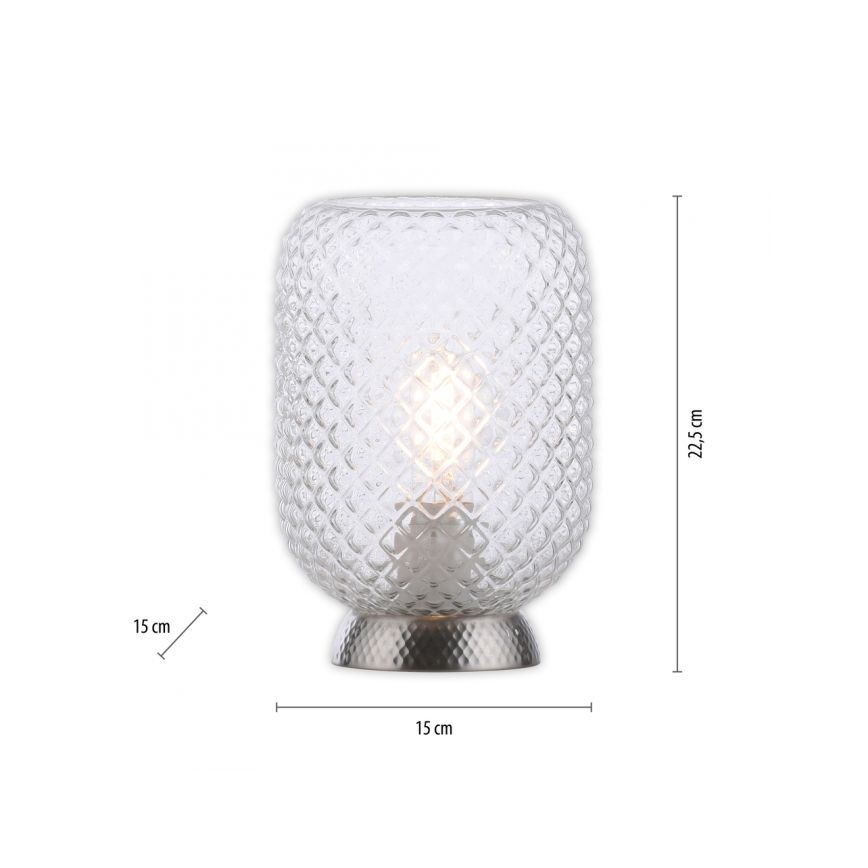JUST LIGHT. 14906-55 - Lampa stołowa REISHI 1xE27/40W/230V matowy chrom