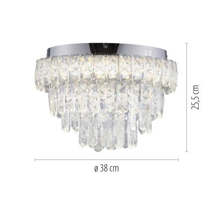 JUST LIGHT. 15092-17 - Lampa sufitowa LED KULUNKA LED/33W/230V Ø 38 cm błyszczący chrom