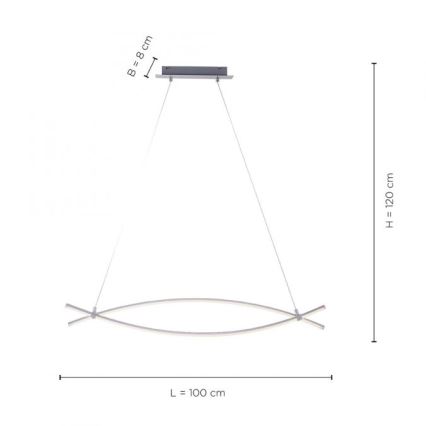 JUST LIGHT. 15382-55 - LED Żyrandol na lince MAJA 2xLED/8,4W/230V matowy chrom