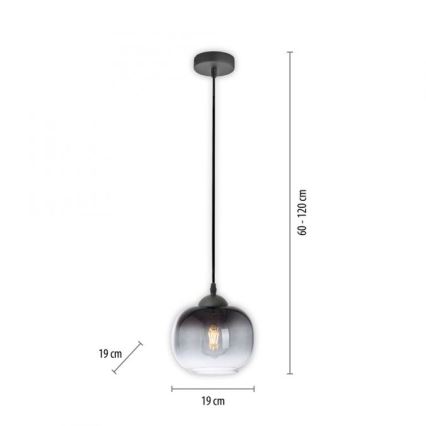 JUST LIGHT. 15420-18 - Żyrandol na lince ZEA 1xE27/25W/230V czarny