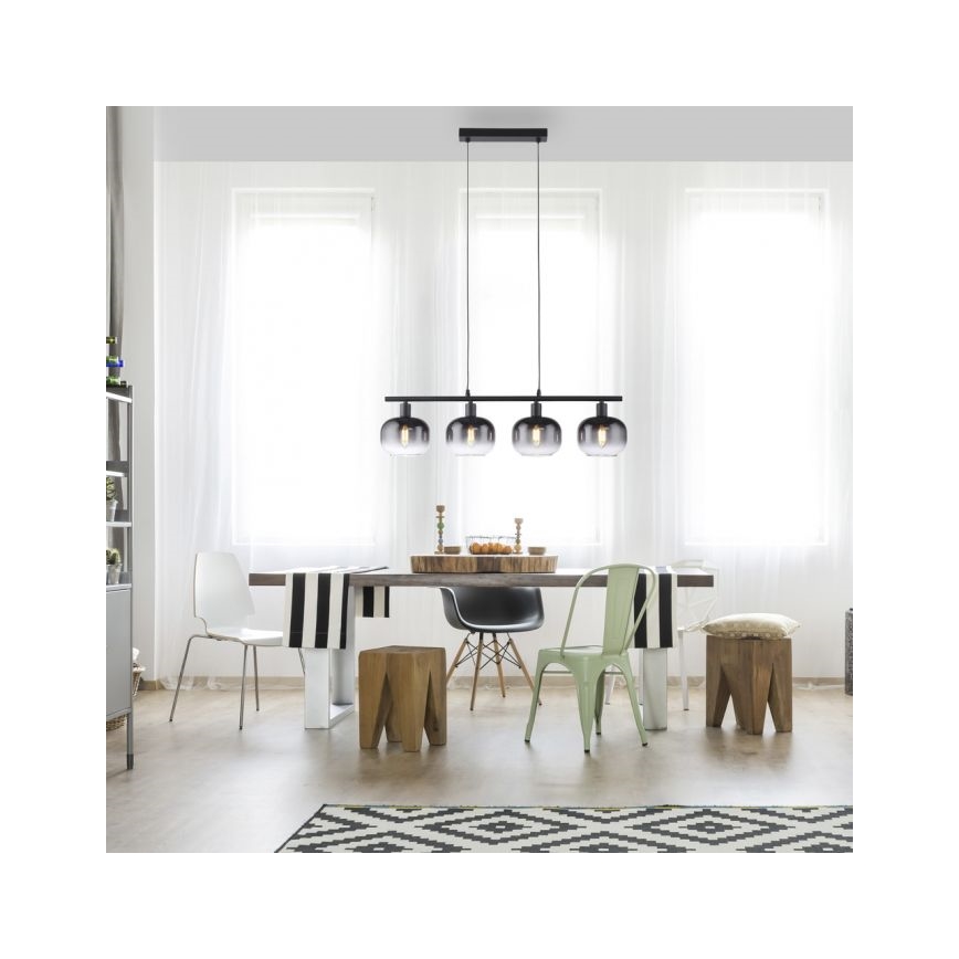 JUST LIGHT. 15421-18 - Żyrandol na lince ZEA 4xE14/25W/230V czarny