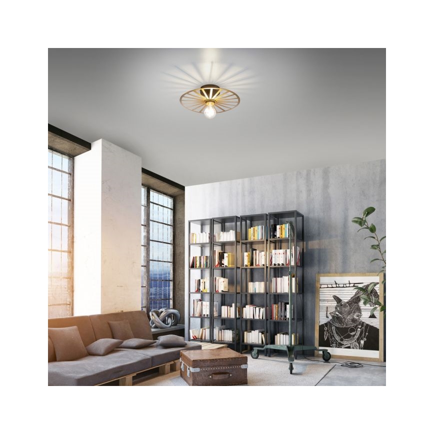 JUST LIGHT. 15635-60 - Lampa sufitowa SPIKE 1xE27/40W/230V śr. 30 cm mosiądz