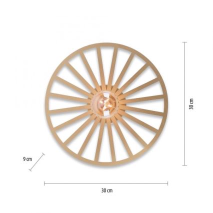 JUST LIGHT. 15635-60 - Lampa sufitowa SPIKE 1xE27/40W/230V śr. 30 cm mosiądz