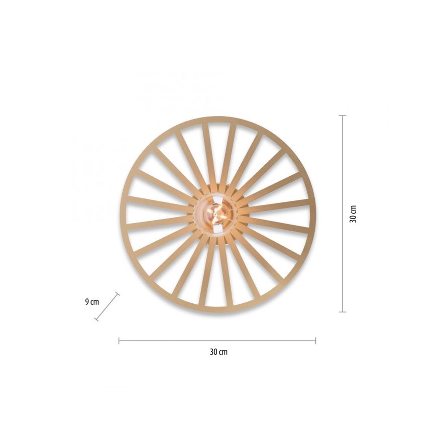 JUST LIGHT. 15635-60 - Lampa sufitowa SPIKE 1xE27/40W/230V śr. 30 cm mosiądz
