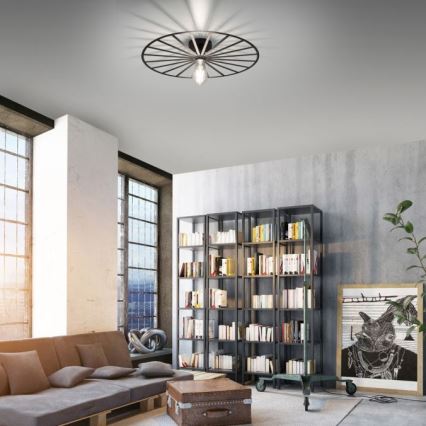 JUST LIGHT. 15636-18 - Lampa sufitowa SPIKE 1xE27/40W/230V śr. 50 cm czarne