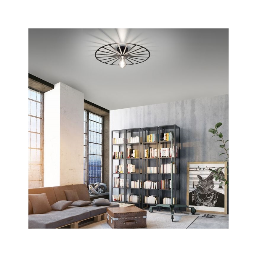 JUST LIGHT. 15636-18 - Lampa sufitowa SPIKE 1xE27/40W/230V śr. 50 cm czarne