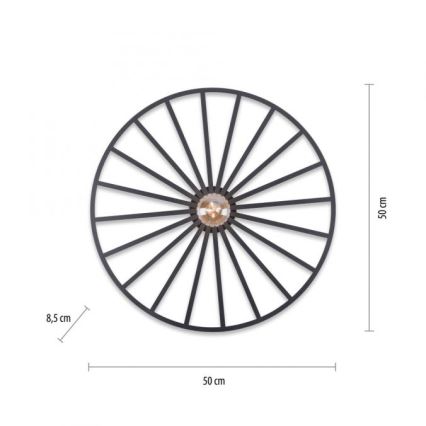 JUST LIGHT. 15636-18 - Lampa sufitowa SPIKE 1xE27/40W/230V śr. 50 cm czarne