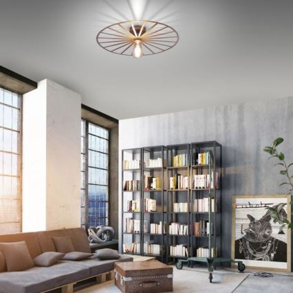 JUST LIGHT. 15636-60 - Lampa sufitowa SPIKE 1xE27/40W/230V śr. 50 cm mosiądz
