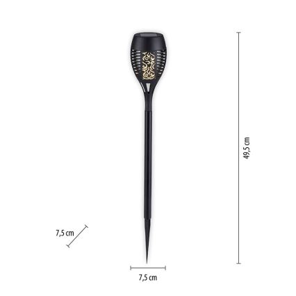 JUST LIGHT. 19106-18-3 - ZESTAW 3x LED Oświetlenie solarne FACKEL LED/0,24W/3,7V IP44 czarny