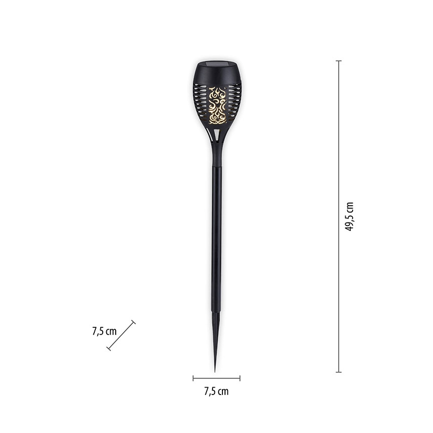 JUST LIGHT. 19106-18-3 - ZESTAW 3x LED Oświetlenie solarne FACKEL LED/0,24W/3,7V IP44 czarny