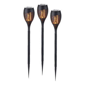 JUST LIGHT. 19106-18-3 - ZESTAW 3x LED Oświetlenie solarne FACKEL LED/0,24W/3,7V IP44 czarny