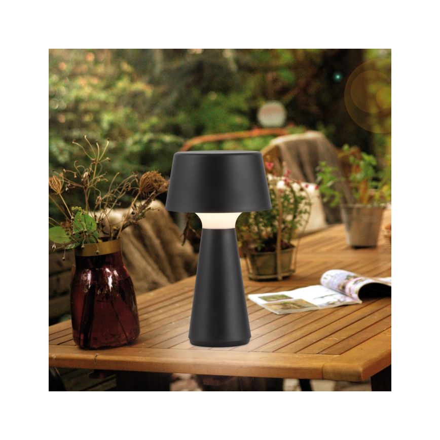 JUST LIGHT. 19260-18 - LED Ściemnialna dotykowa zewnętrzna lampa ABERA LED/3W/3,7V 2000 mAh USB IP54 czarny