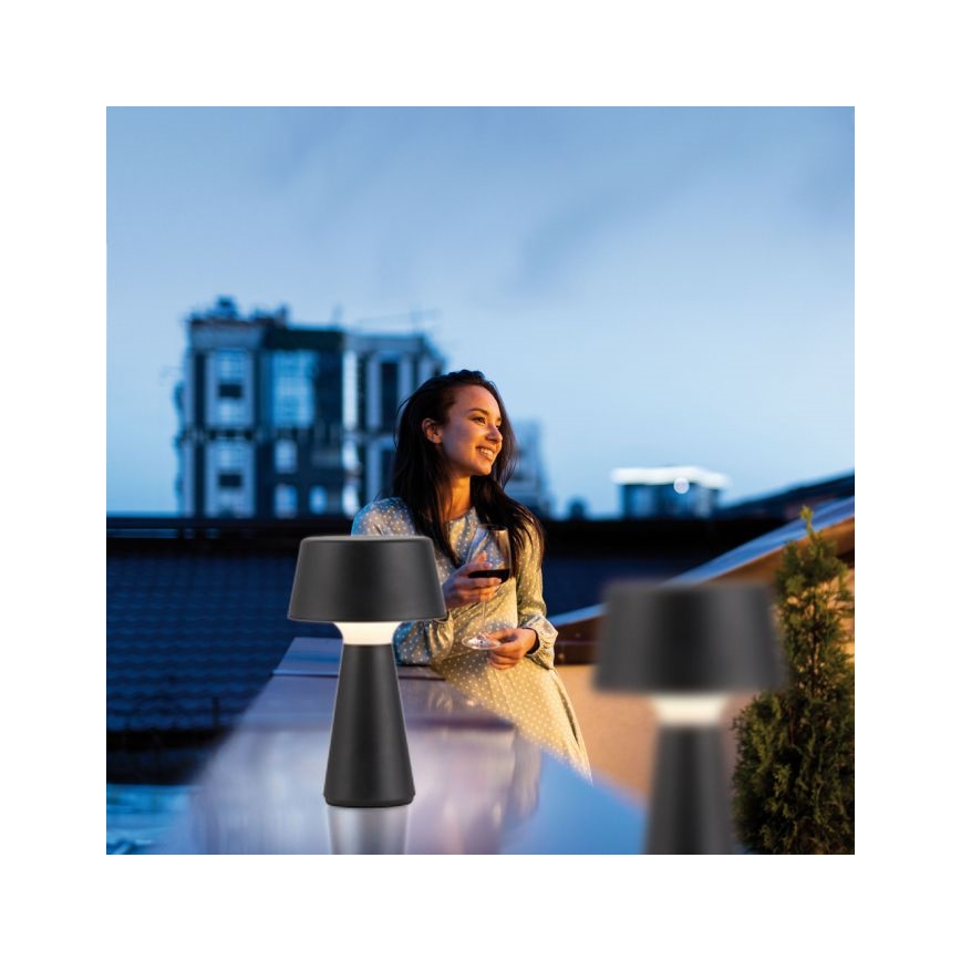 JUST LIGHT. 19260-18 - LED Ściemnialna dotykowa zewnętrzna lampa ABERA LED/3W/3,7V 2000 mAh USB IP54 czarny