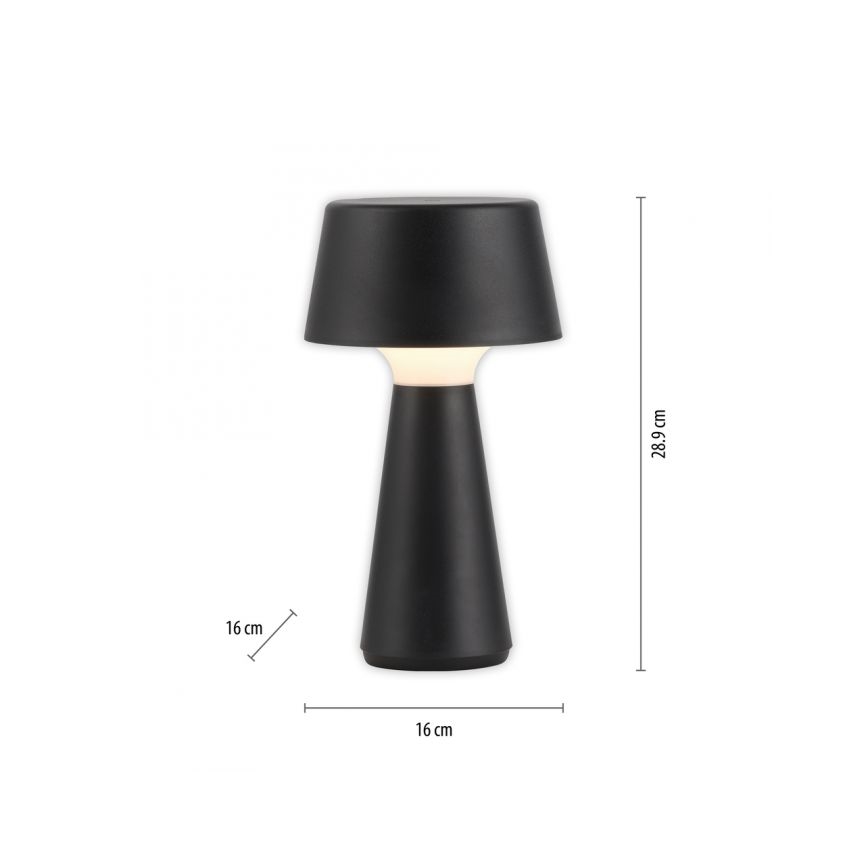 JUST LIGHT. 19260-18 - LED Ściemnialna dotykowa zewnętrzna lampa ABERA LED/3W/3,7V 2000 mAh USB IP54 czarny