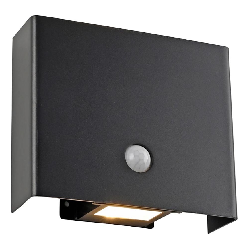 JUST LIGHT. 19471-18 - LED Kinkiet zewnętrzny z czujnikiem AMIN 2xLED/1,25W/3,7V 4400mAh IP44 czarne