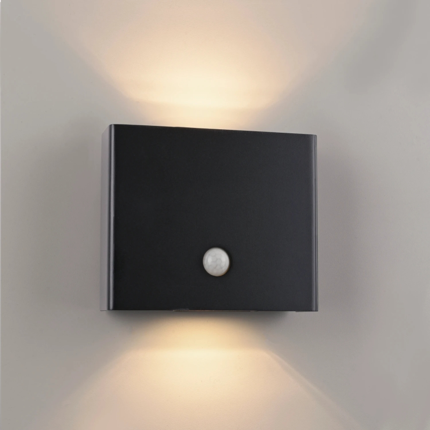 JUST LIGHT. 19471-18 - LED Kinkiet zewnętrzny z czujnikiem AMIN 2xLED/1,25W/3,7V 4400mAh IP44 czarne