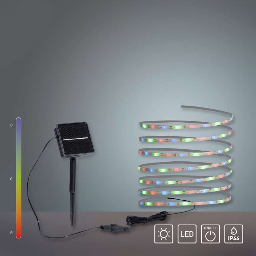JUST LIGHT. 19971-18 - LED RGB solarna taśma TEANIA LED/3,7V 5 m 1200 mAh IP44 czarna