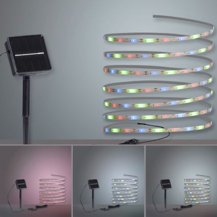 JUST LIGHT. 19971-18 - LED RGB solarna taśma TEANIA LED/3,7V 5 m 1200 mAh IP44 czarna