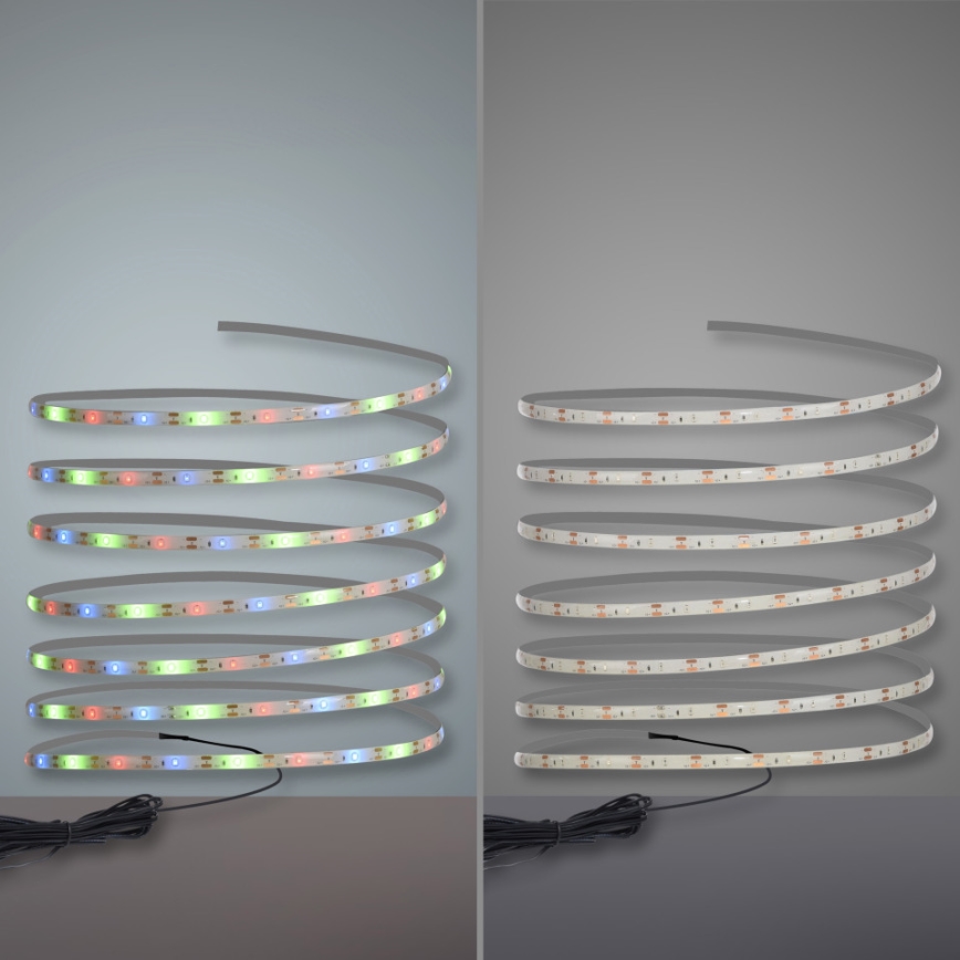 JUST LIGHT. 19971-18 - LED RGB solarna taśma TEANIA LED/3,7V 5 m 1200 mAh IP44 czarna