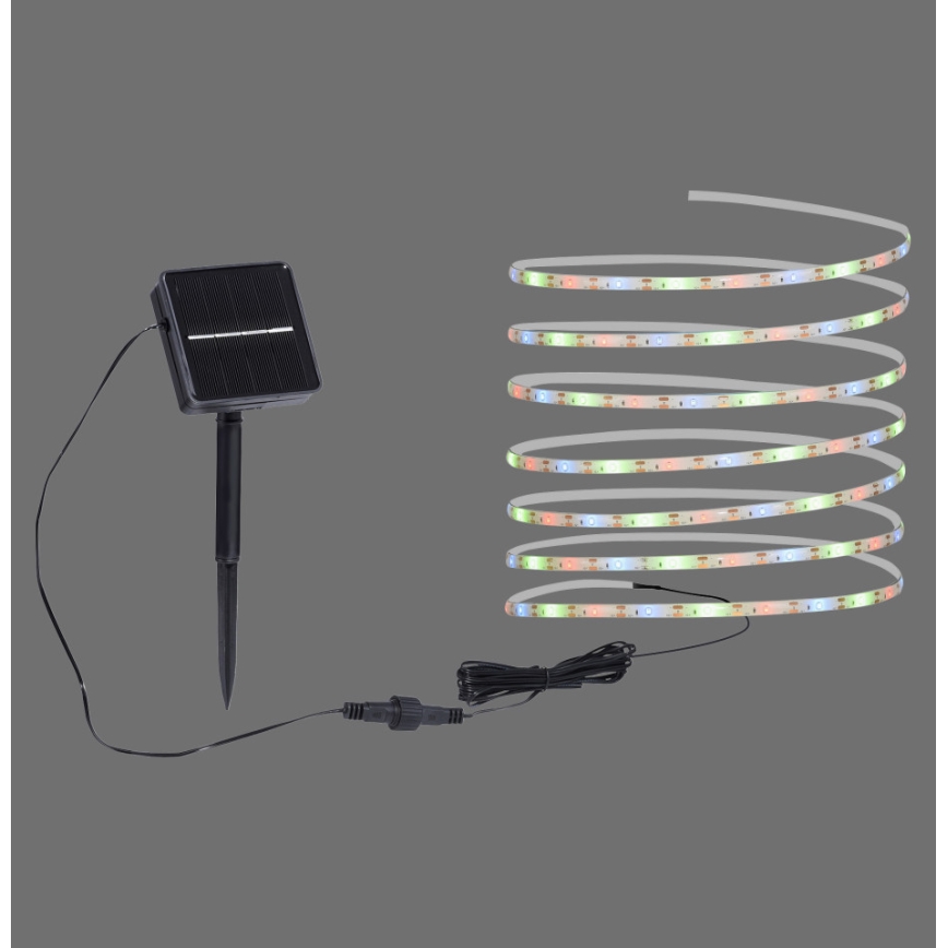 JUST LIGHT. 19971-18 - LED RGB solarna taśma TEANIA LED/3,7V 5 m 1200 mAh IP44 czarna