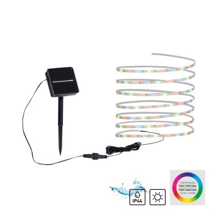 JUST LIGHT. 19971-18 - LED RGB solarna taśma TEANIA LED/3,7V 5 m 1200 mAh IP44 czarna