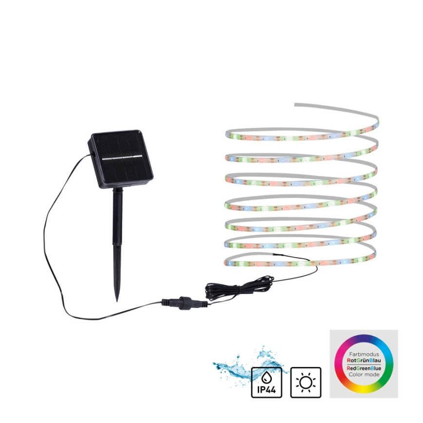JUST LIGHT. 19971-18 - LED RGB solarna taśma TEANIA LED/3,7V 5 m 1200 mAh IP44 czarna