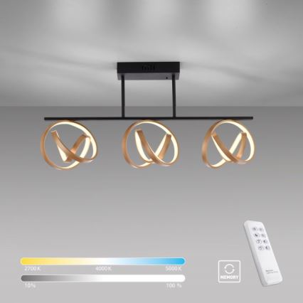 JUST LIGHT. 6245-18 - LED Ściemnialny żyrandol natynkowy LOOP 3xLED/11W/230V 2700-5000K + pilot zdalnego sterowania
