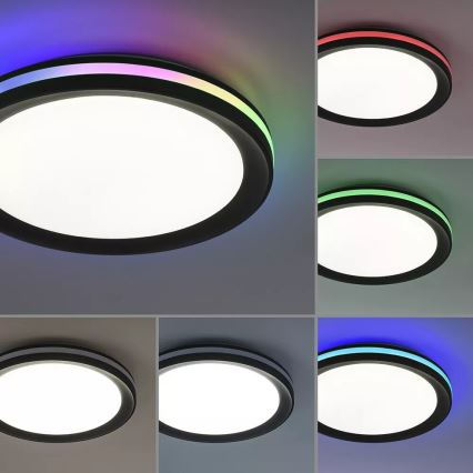 JUST LIGHT. 7509018 - Ściemnialna lampa sufitowa RGBW GANGES LED/24W/230V 2700-5000K + zdalne sterowanie