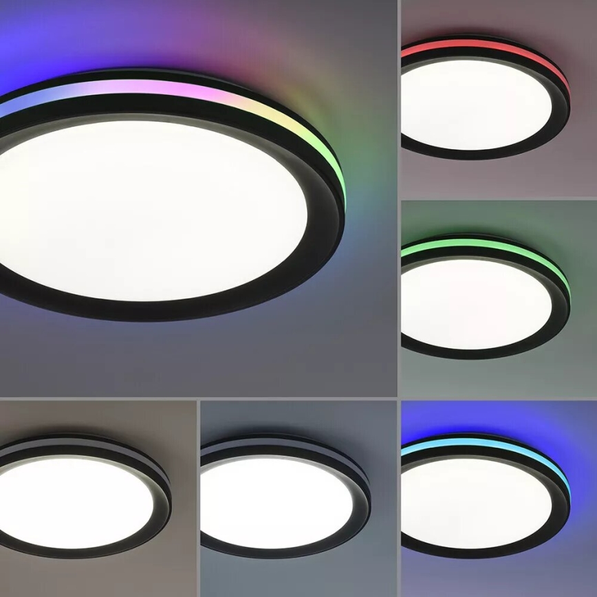 JUST LIGHT. 7509018 - Ściemnialna lampa sufitowa RGBW GANGES LED/24W/230V 2700-5000K + zdalne sterowanie
