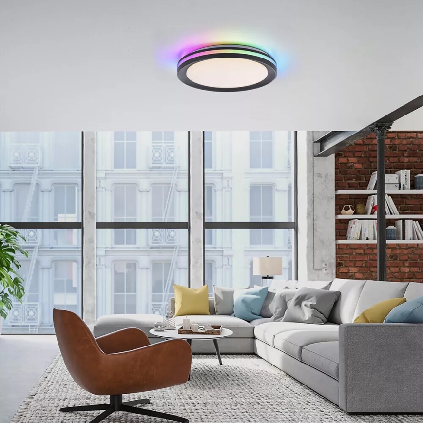 JUST LIGHT. 7509018 - Ściemnialna lampa sufitowa RGBW GANGES LED/24W/230V 2700-5000K + zdalne sterowanie