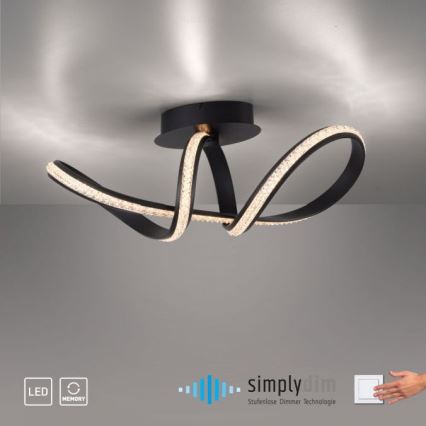 JUST LIGHT. 8475-18 - LED Ściemnialny żyrandol natynkowy BRILLA LED/29W/230V czarny